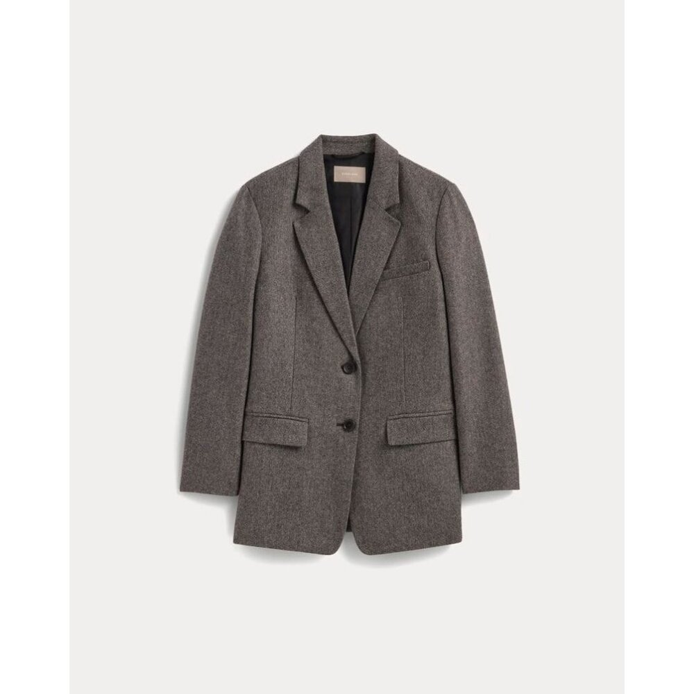 Everlane The Oversized Blazer in Wool Gray Herringbone size 10 - Picture 3 of 9